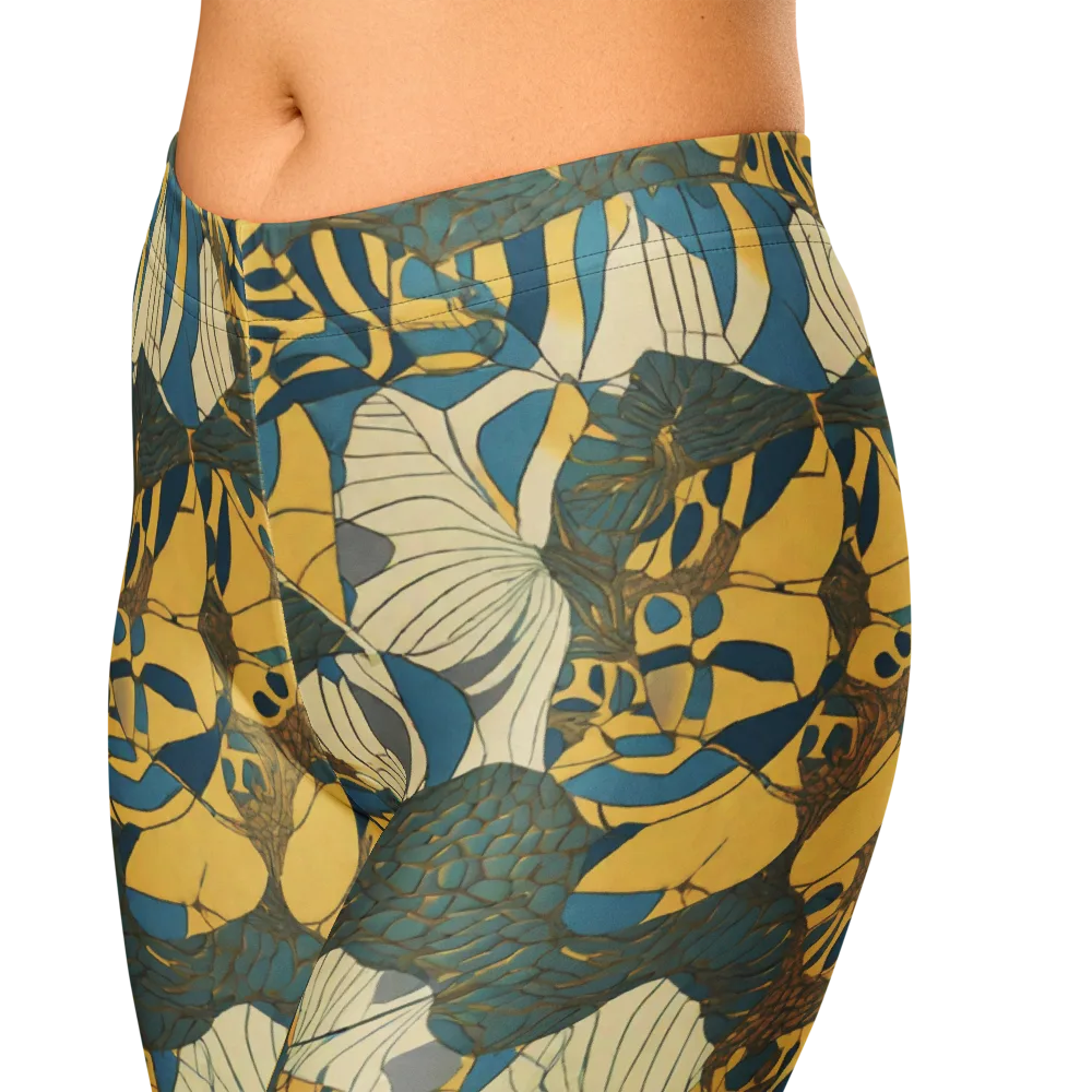 Gilded Monstera on Capri Leggings — Zoomed-in