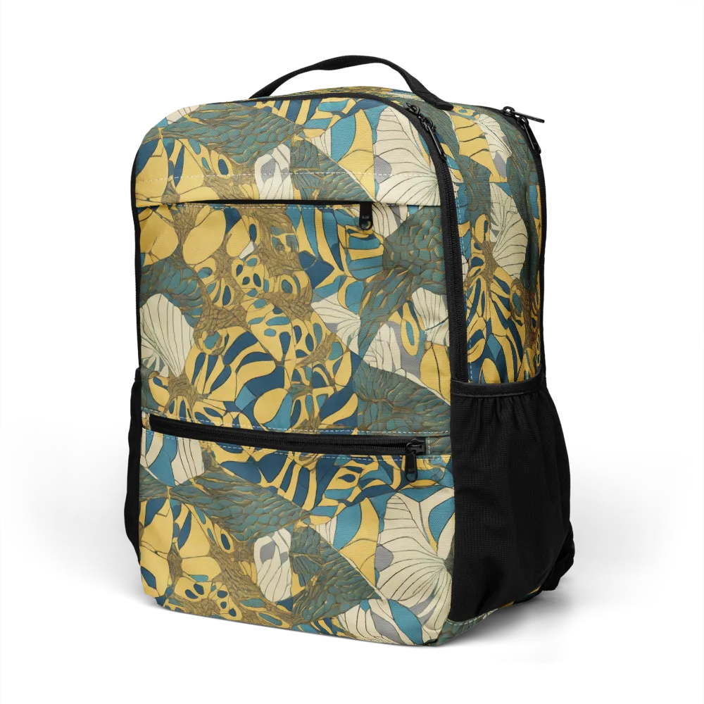 Gilded Monstera on Utility Backpack — Left Front