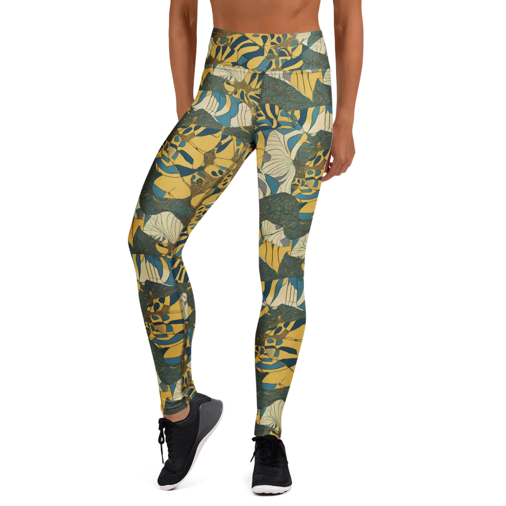 Gilded Monstera on Yoga Leggings — Front