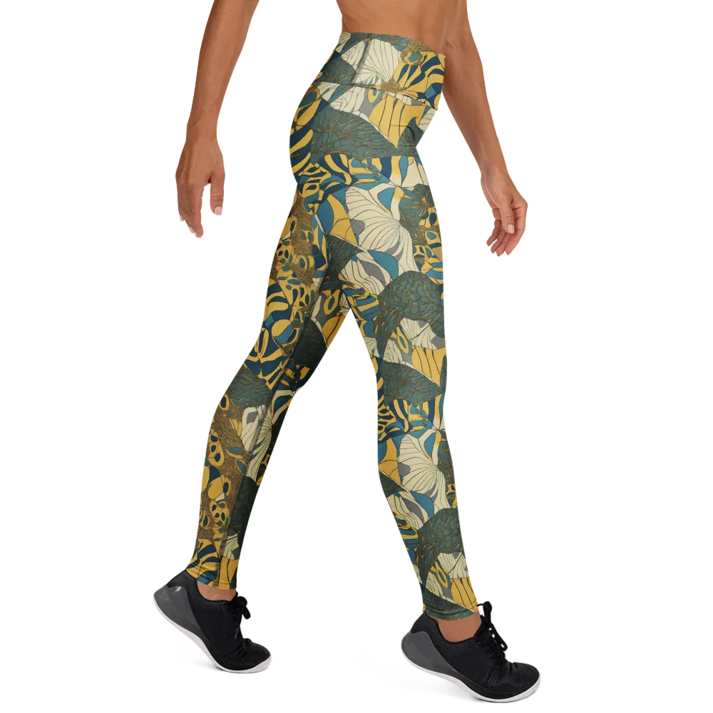 Gilded Monstera on Yoga Leggings — Right
