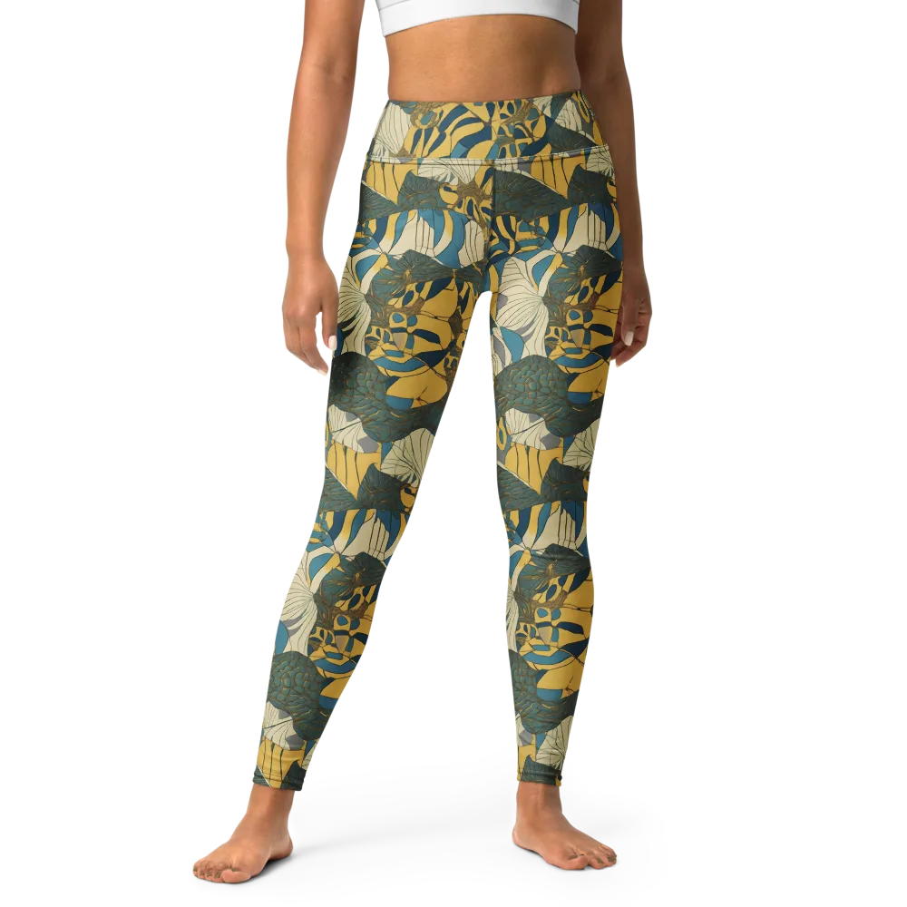 Gilded Monstera on Yoga Leggings — Front