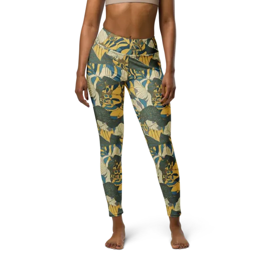 Gilded Monstera on a Yoga Leggings