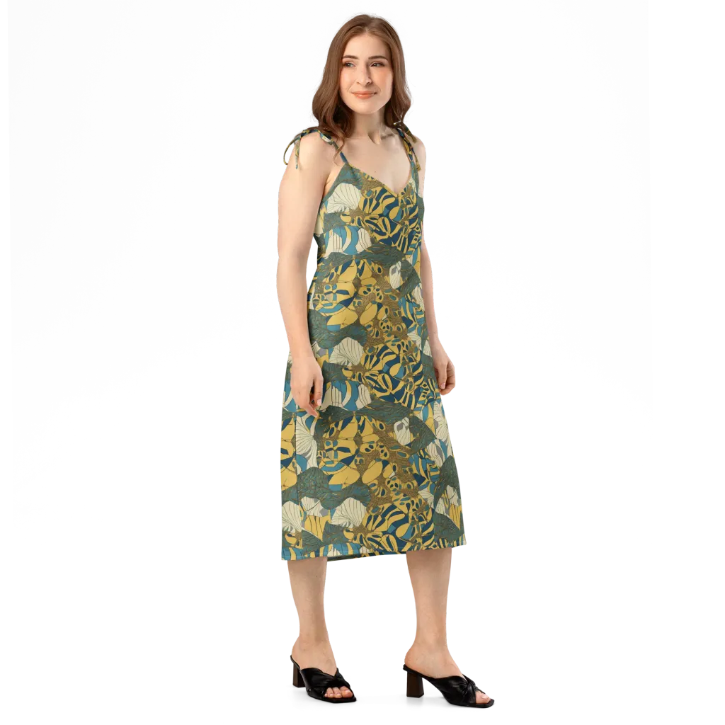 Gilded Monstera on Slip Dress — Right Front