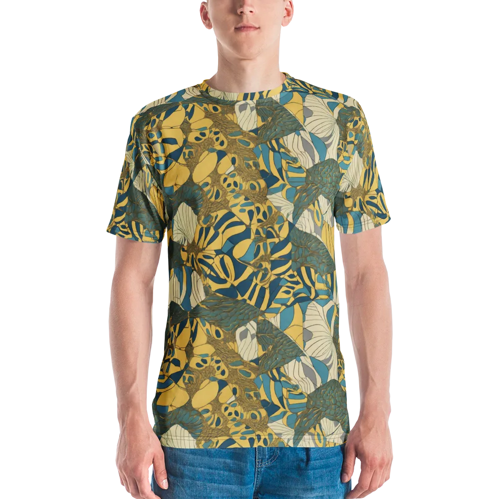 Gilded Monstera on Men's Crew Neck T-Shirt — Front
