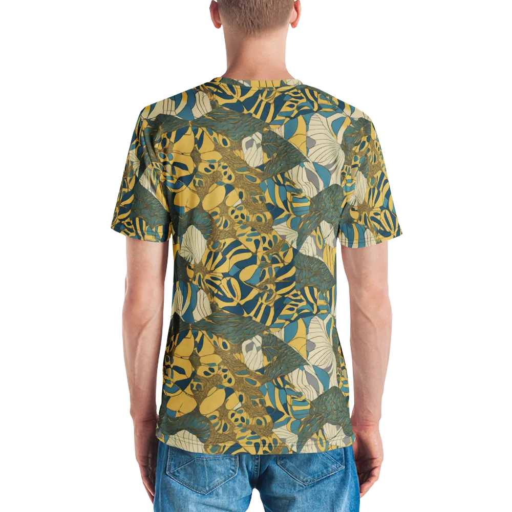 Gilded Monstera on Men's Crew Neck T-Shirt — Back