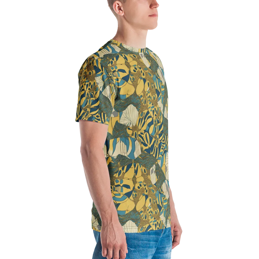 Gilded Monstera on Men's Crew Neck T-Shirt — Right