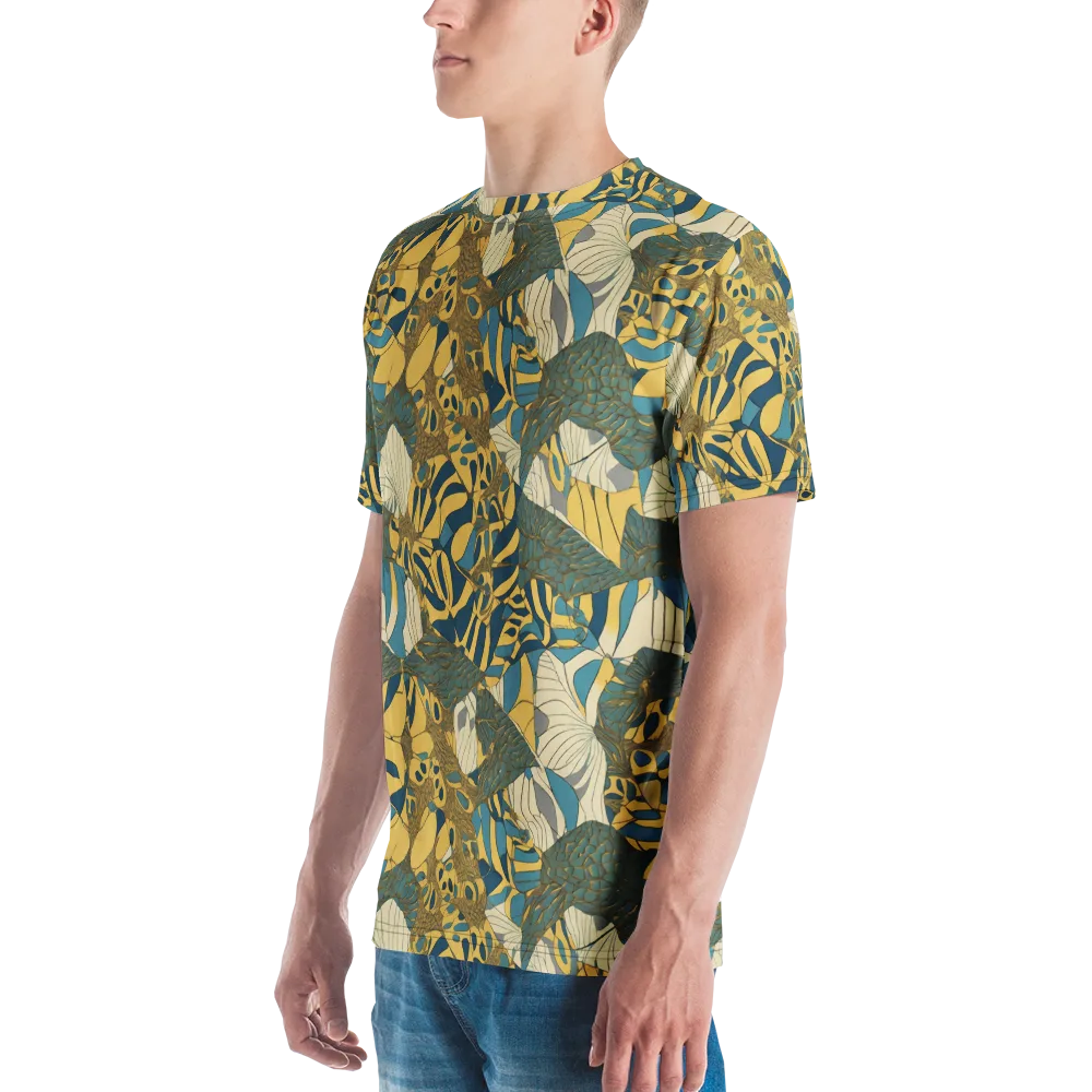 Gilded Monstera on Men's Crew Neck T-Shirt — Left
