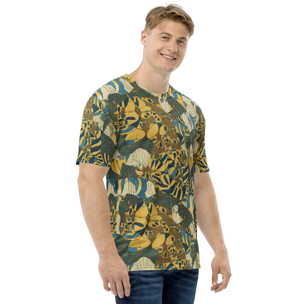 Gilded Monstera on Men's Crew Neck T-Shirt — Right