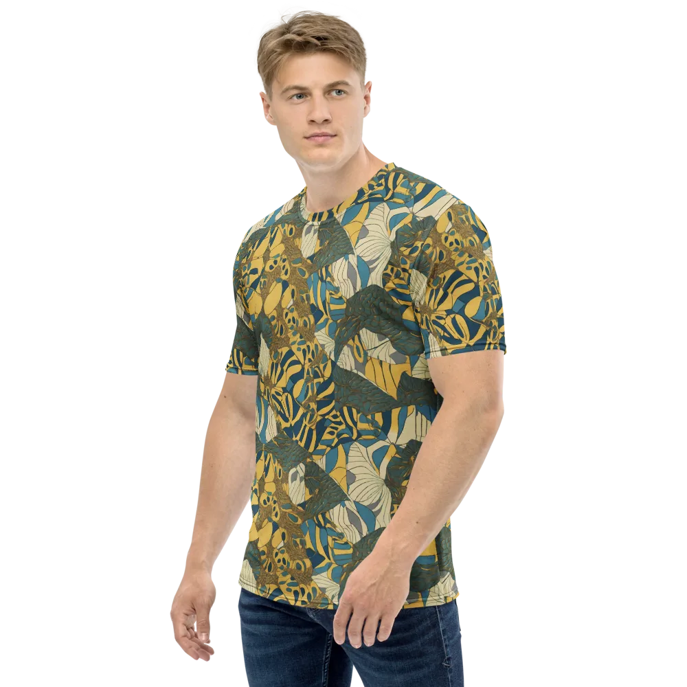 Gilded Monstera on Men's Crew Neck T-Shirt — Left