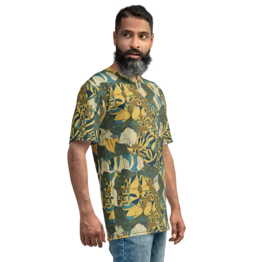 Gilded Monstera on a Men's Crew Neck T-Shirt