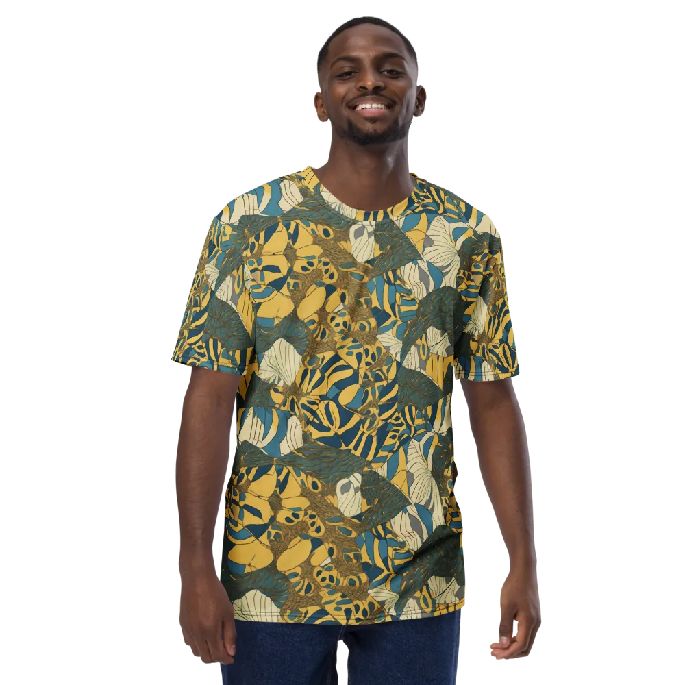 Gilded Monstera on Men's Crew Neck T-Shirt — Front