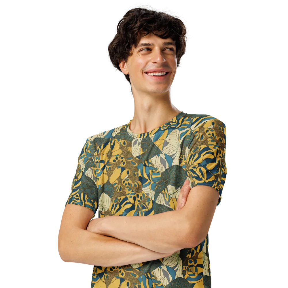 Gilded Monstera on Men's Crew Neck T-Shirt — Left Front