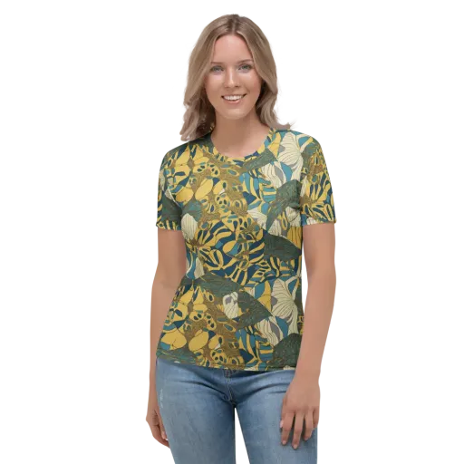 Gilded Monstera on a Women's Crew Neck T-Shirt