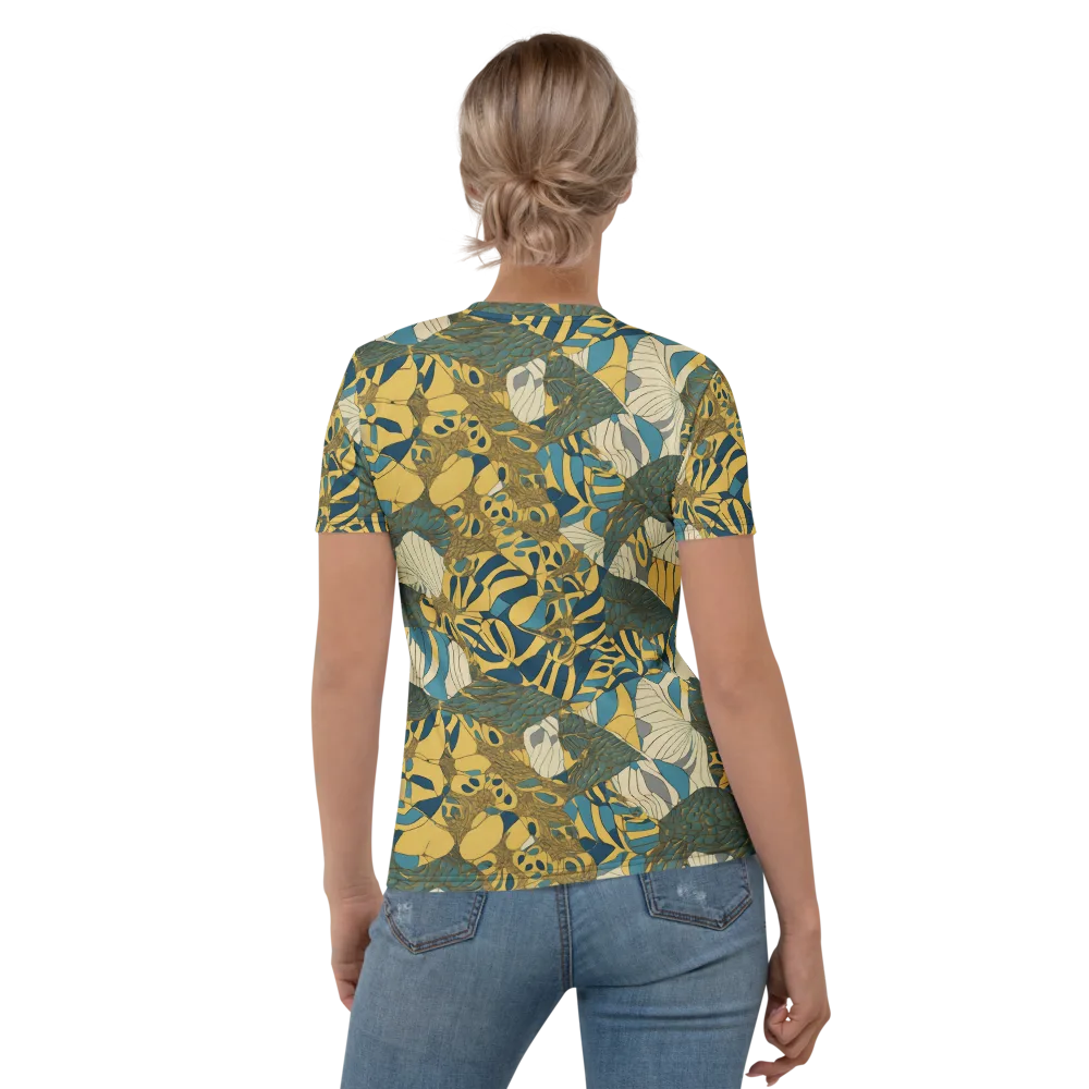 Gilded Monstera on Women's Crew Neck T-Shirt — Back