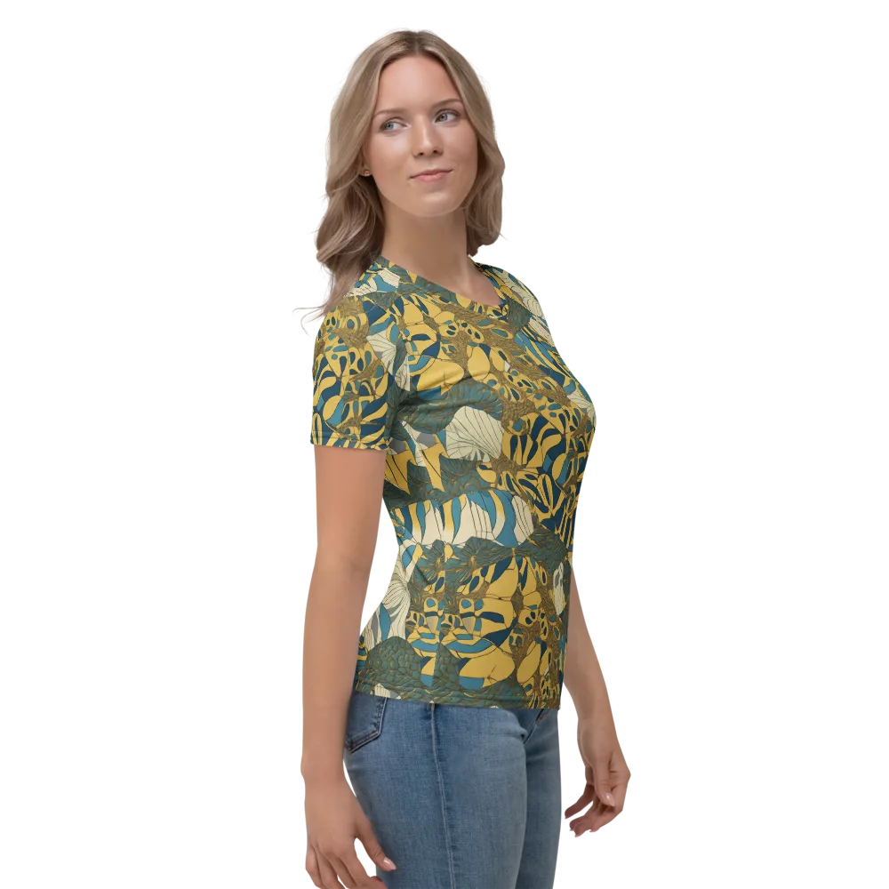 Gilded Monstera on Women's Crew Neck T-Shirt — Right