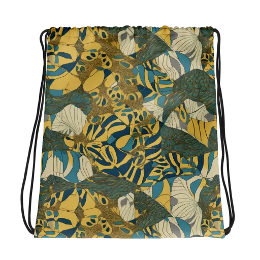 Gilded Monstera on a Drawstring Bag