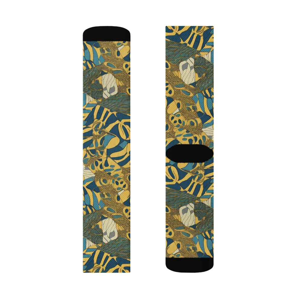 Gilded Monstera on Socks — Left Sock