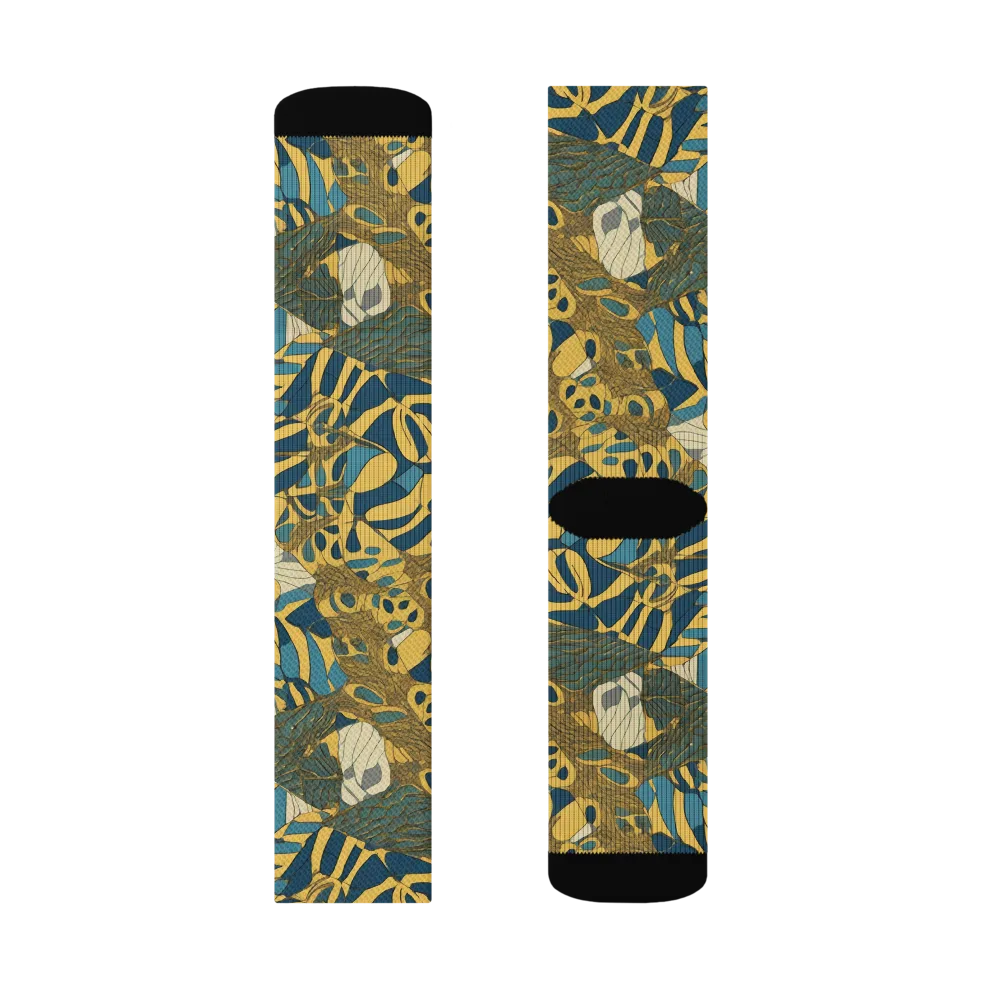 Gilded Monstera on Socks — Right Sock