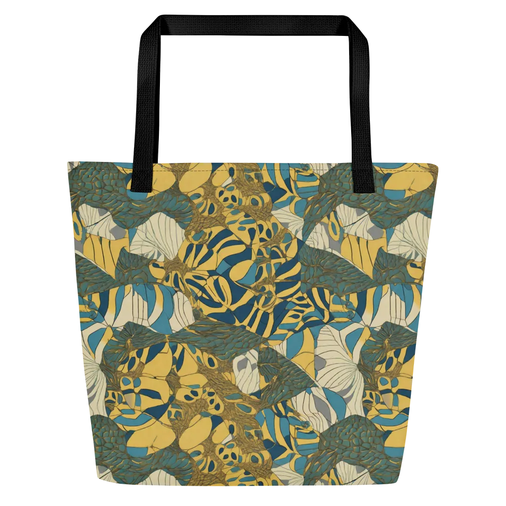 Gilded Monstera on Large Tote Bag W/ Pocket — Front