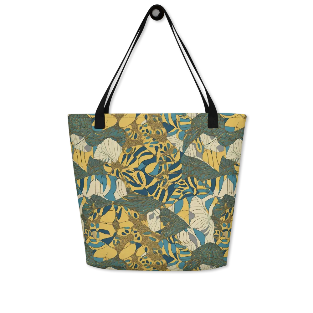 Gilded Monstera on Large Tote Bag W/ Pocket — Front