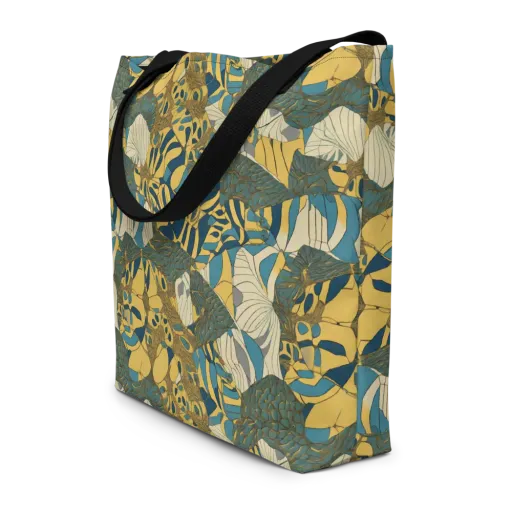Gilded Monstera on a Large Tote Bag W/ Pocket