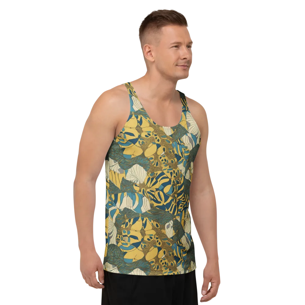 Gilded Monstera on Men's Tank Top — Right Front