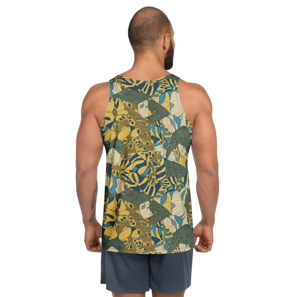 Gilded Monstera on Men's Tank Top — Back