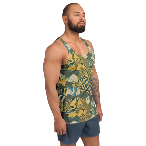 Gilded Monstera on a Men's Tank Top
