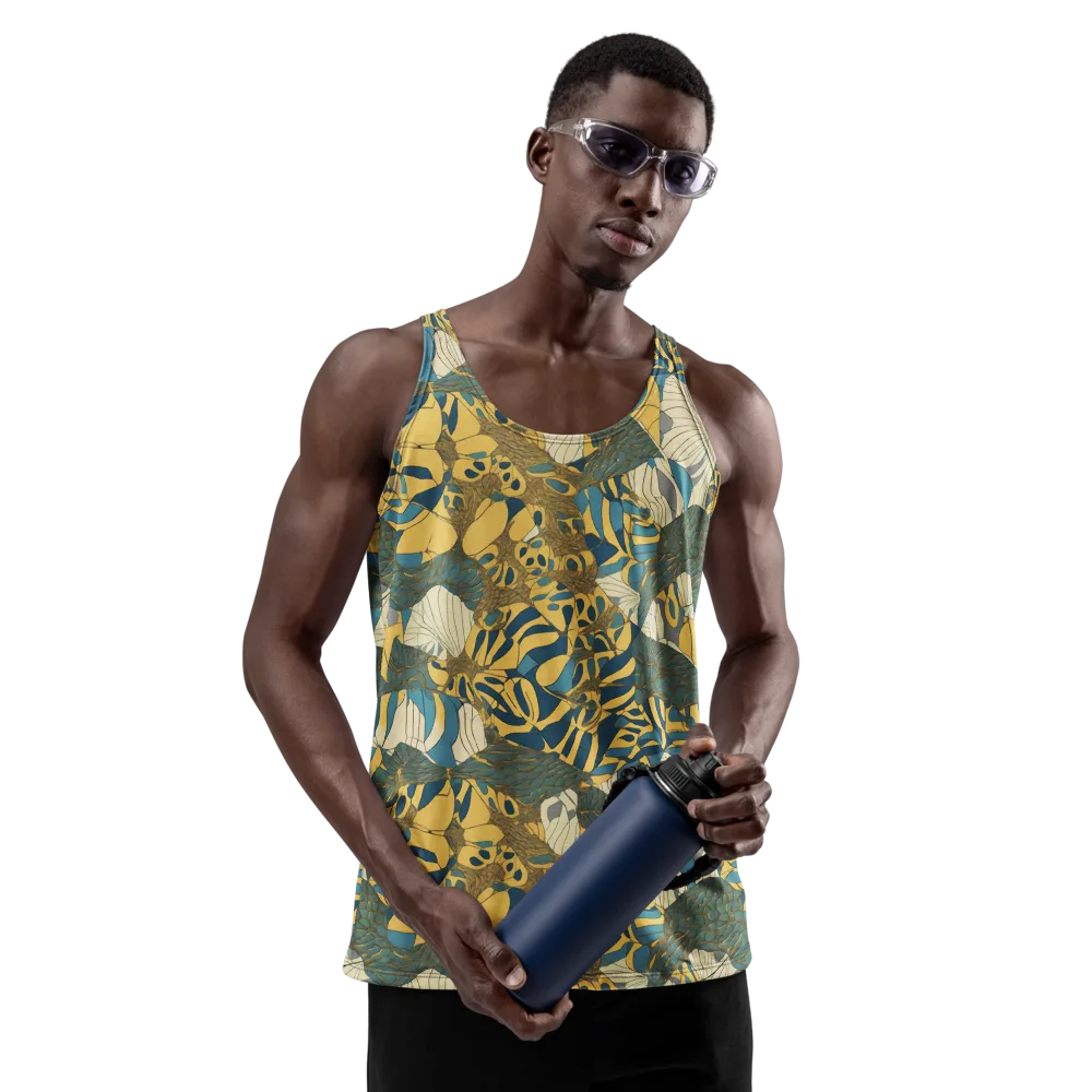 Gilded Monstera on Men's Tank Top — Front