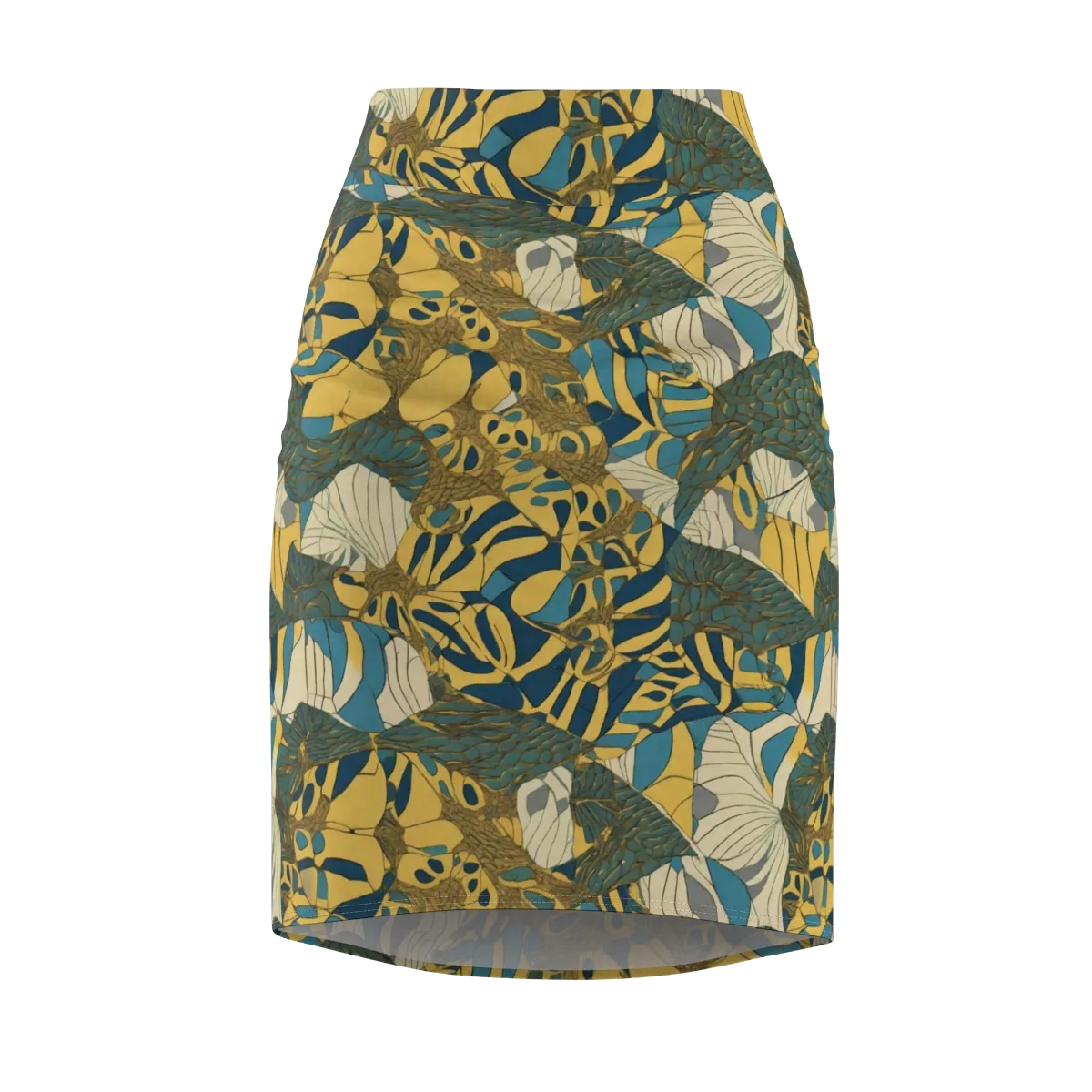 Gilded Monstera on Pencil Skirt — Front