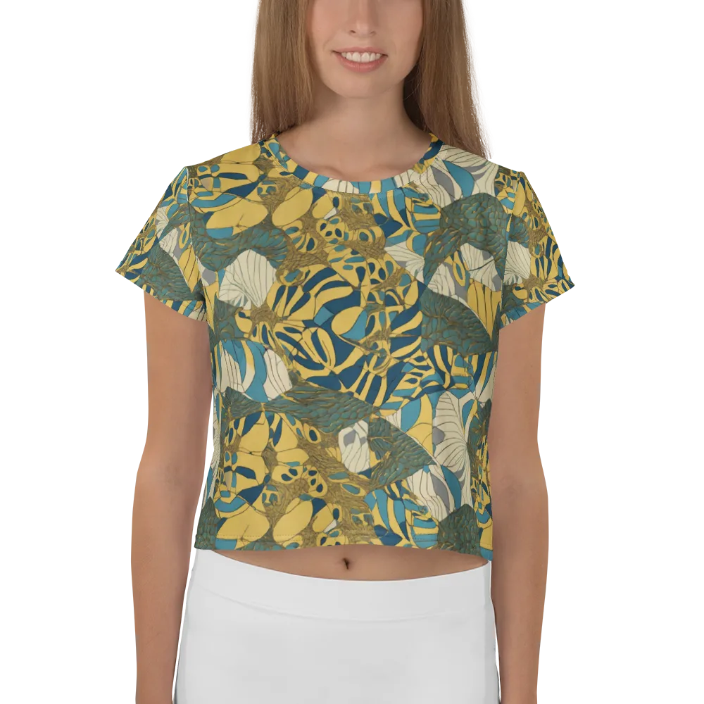 Gilded Monstera on Crop Tee — Front