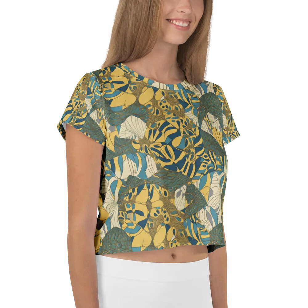 Gilded Monstera on Crop Tee — Right