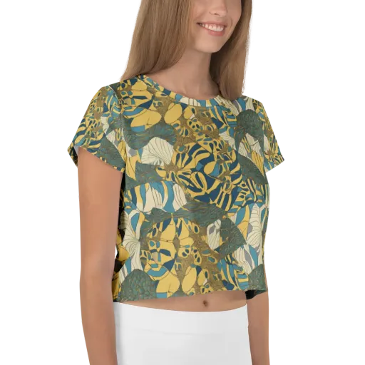 Gilded Monstera on a Crop Tee