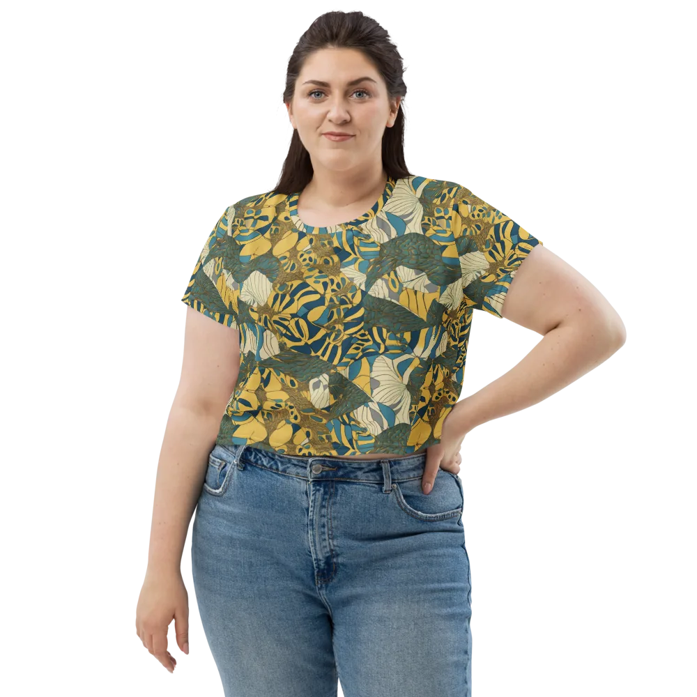 Gilded Monstera on Crop Tee — Front