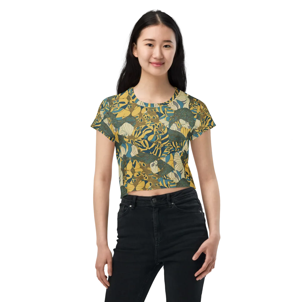 Gilded Monstera on Crop Tee — Front