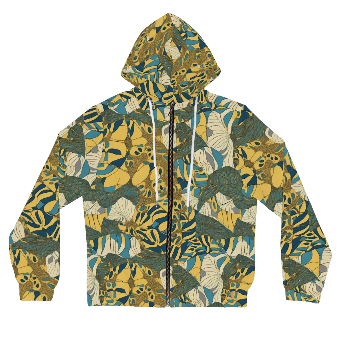 Gilded Monstera on Women's Full-Zip Hoodie — Front