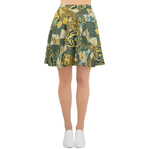 Gilded Monstera on a Skater Skirt