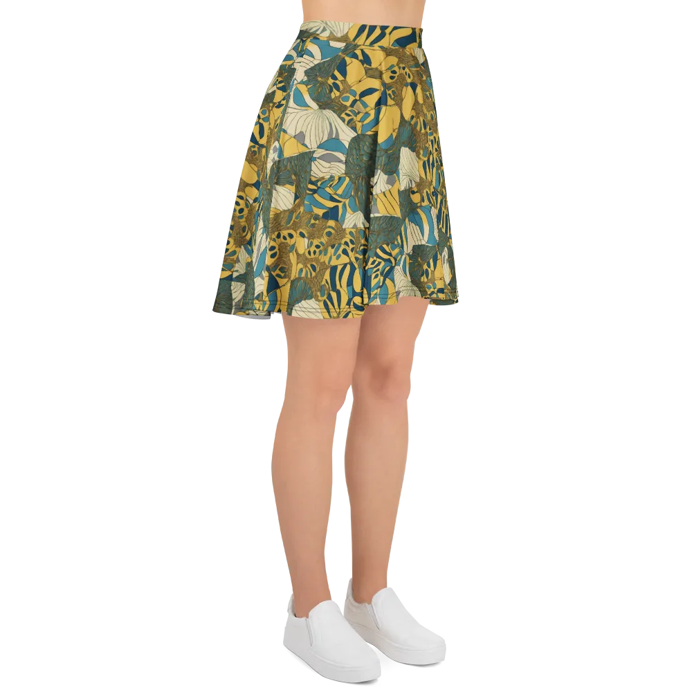 Gilded Monstera on Skater Skirt — Right