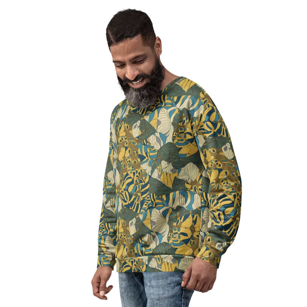 Gilded Monstera on Sweatshirt — Left Front