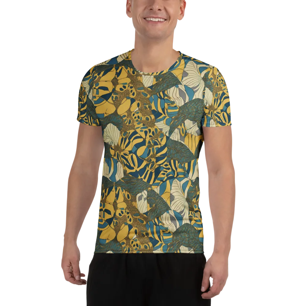 Gilded Monstera on Men's Athletic T-Shirt — Front