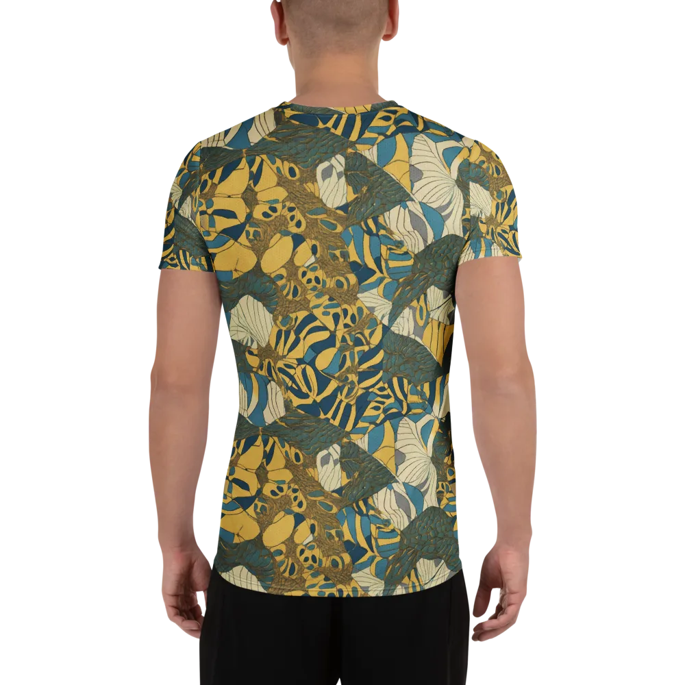 Gilded Monstera on Men's Athletic T-Shirt — Back
