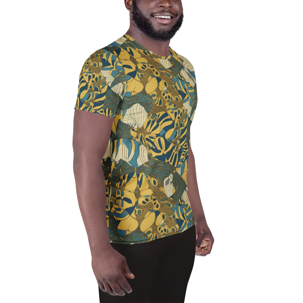 Gilded Monstera on Men's Athletic T-Shirt — Right