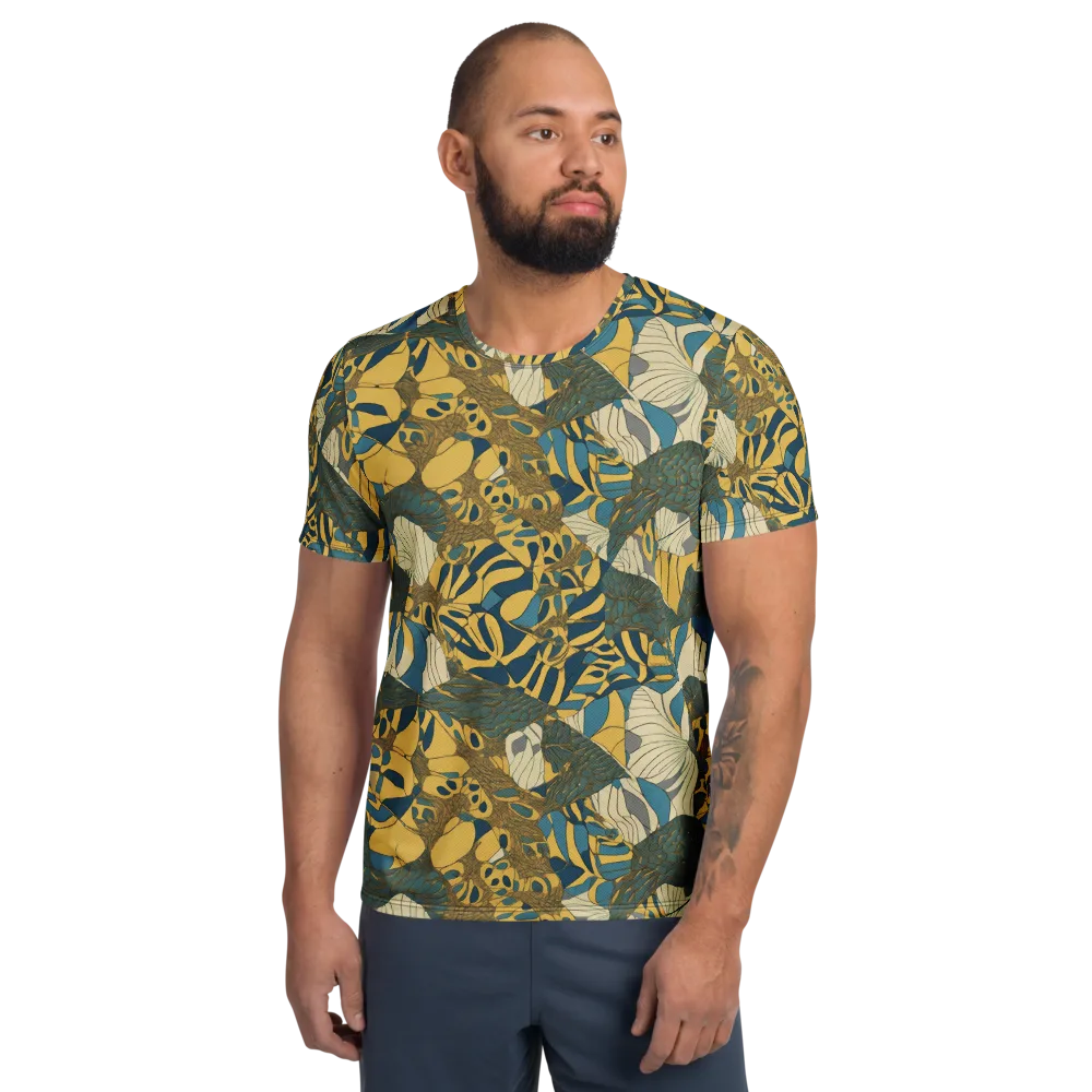 Gilded Monstera on Men's Athletic T-Shirt — Front