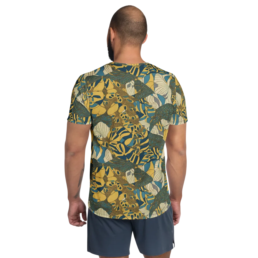 Gilded Monstera on Men's Athletic T-Shirt — Back