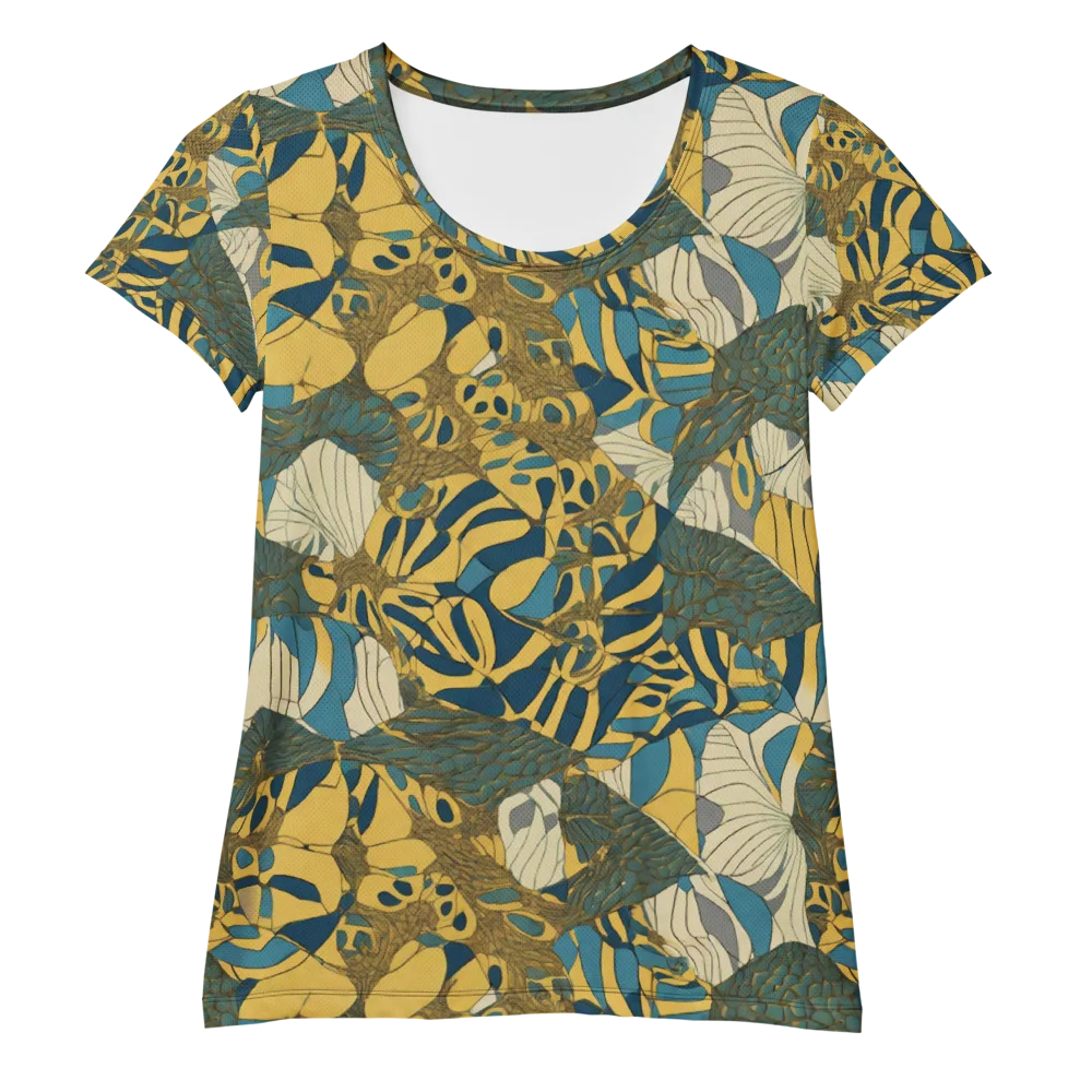 Gilded Monstera on Women's Athletic T-Shirt — Front
