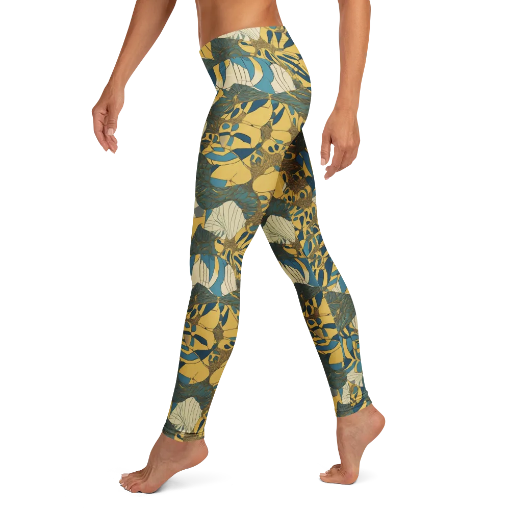 Gilded Monstera on Leggings — Left