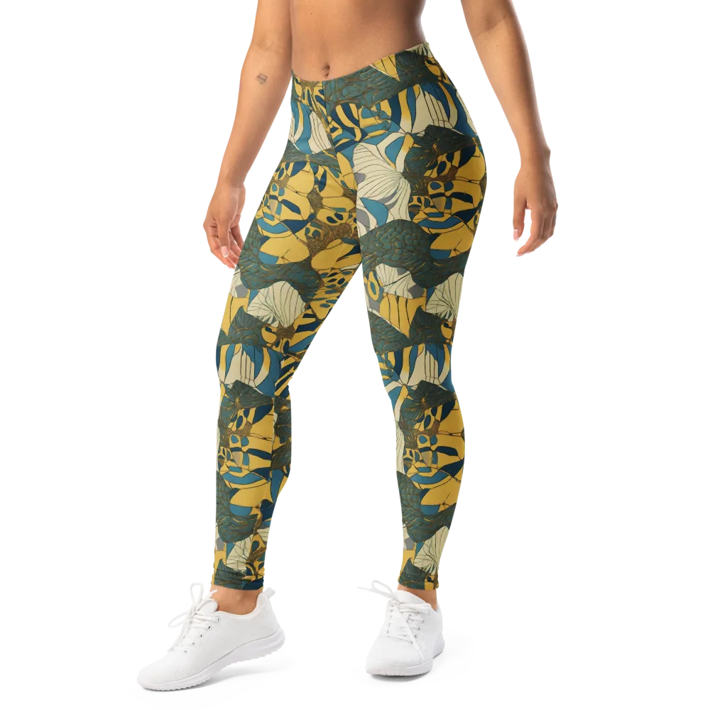 Gilded Monstera on Leggings — Left Front