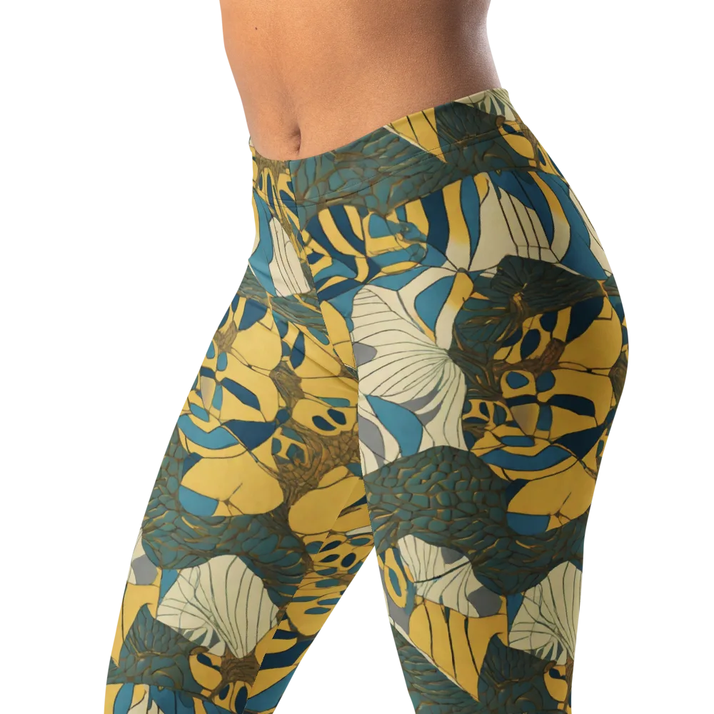 Gilded Monstera on Leggings — Left Front