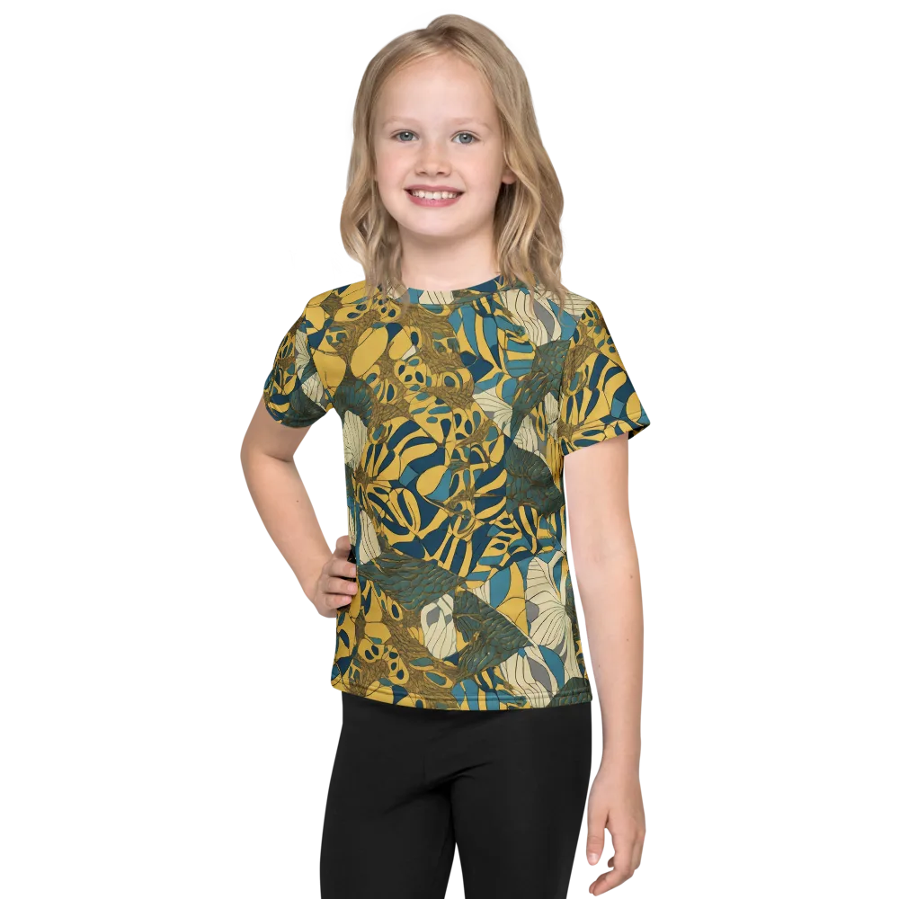 Gilded Monstera on Kids Crew Neck T-Shirt — Front