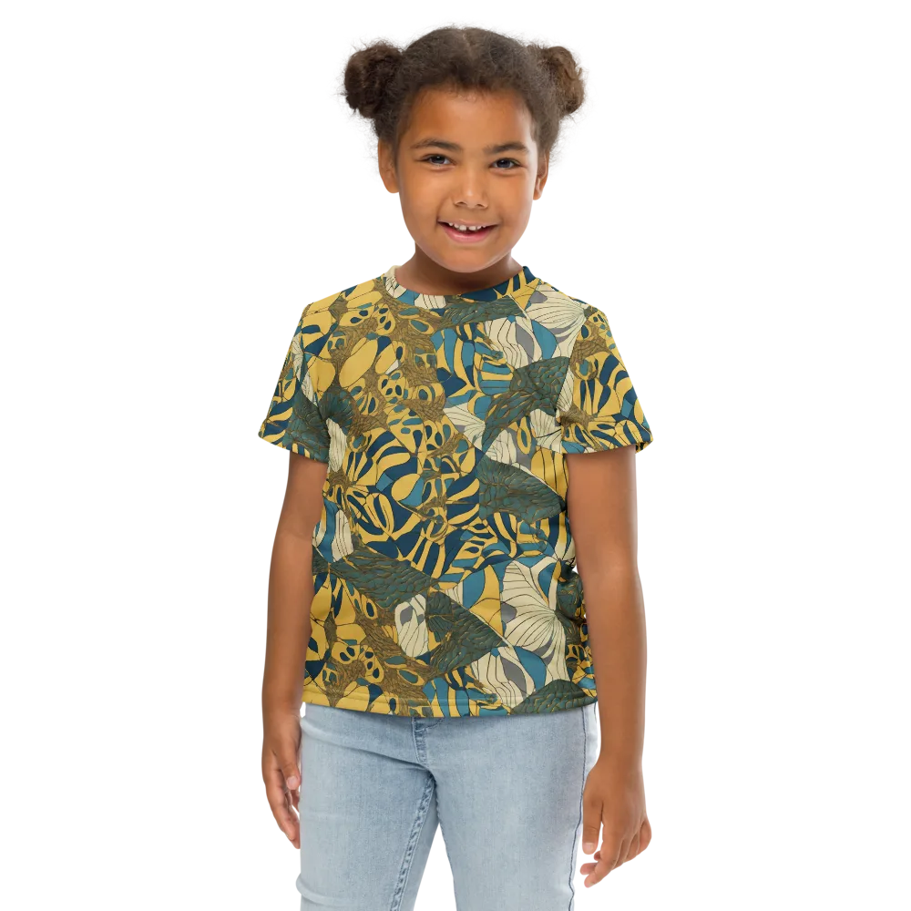 Gilded Monstera on Kids Crew Neck T-Shirt — Front